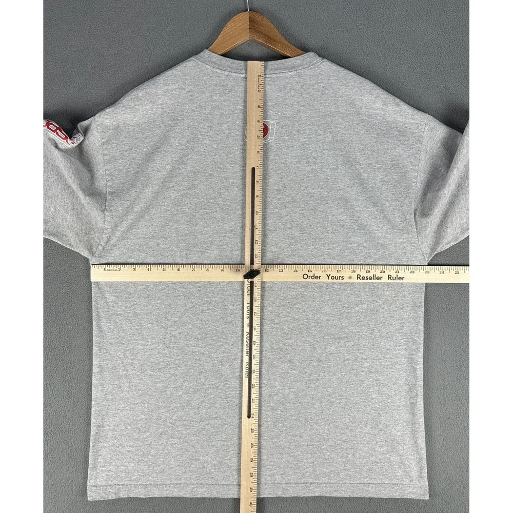 Split Shirt XL Grey Sleeve Logo Skate Surf USA Made Vintage 90s Skateboarding